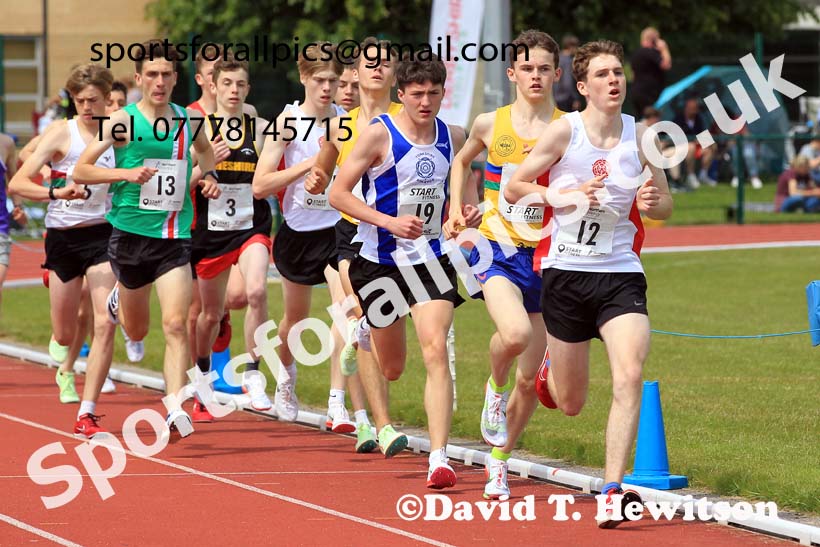 Mens Under-17s 1500 metres, 2022 Northern Inter Counties U17s and U15s Track and Field, York, Thursday, June 2nd. Photo: David T. Hewitson/Sports for All Pics